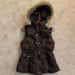Faded Glory Puffer Vest with Removable Hood